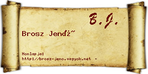 Brosz Jenő névjegykártya
