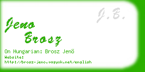 jeno brosz business card